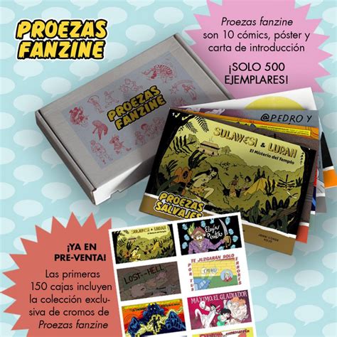 Ilustración de las portadas de los cómics de Proezas Fanzine