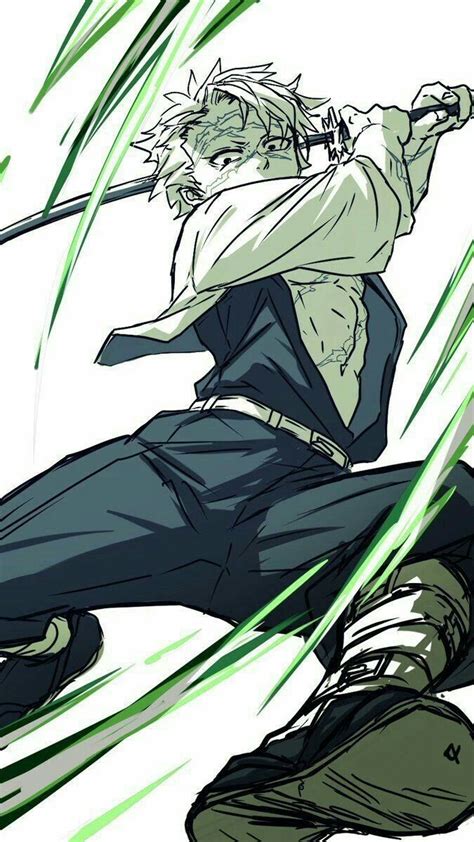 Sanemi Shinazugawa en pose de combate