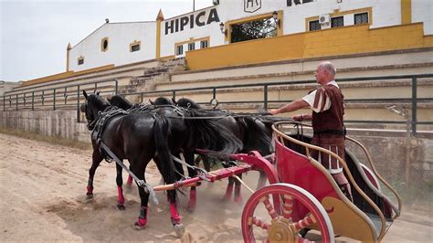 Carro de cuadriga en una carrera