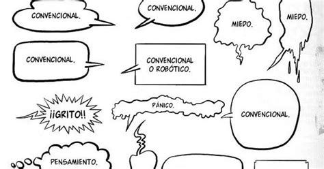 Variedad de globos o bocadillos de cómic para diferentes emociones y tipos de diálogo.