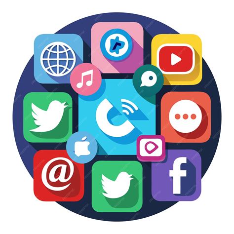 Iconos de redes sociales y libros
