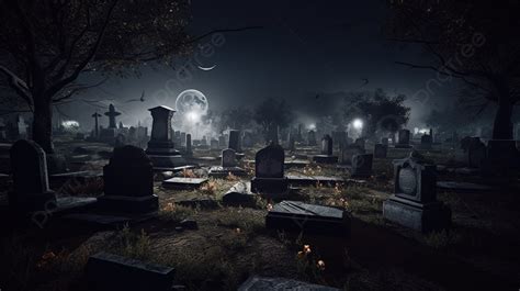 Noche de Halloween en un cementerio