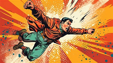 Ilustración de un personaje de cómic de acción
