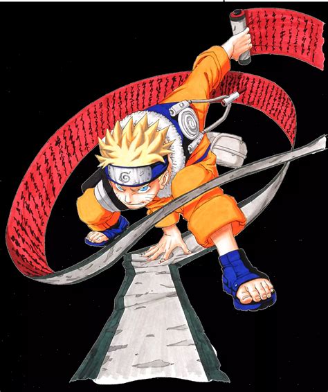 Naruto Uzumaki lanzando una técnica ninja