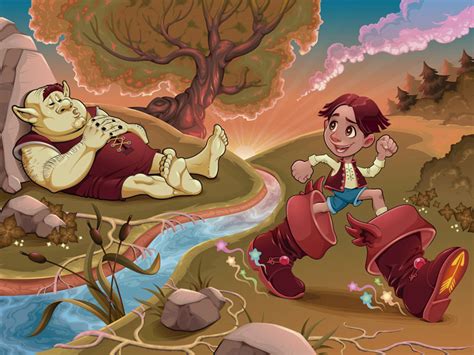 Ilustración de Jan con personajes de Pulgarcito