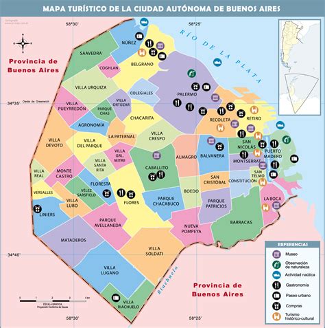 Mapa de Buenos Aires con lugares destacados de la vida de Vargas