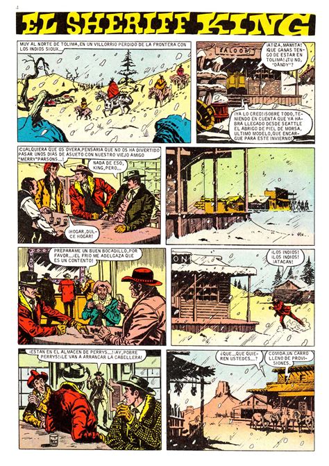 Viñeta de El Sheriff King con personajes secundarios humorísticos