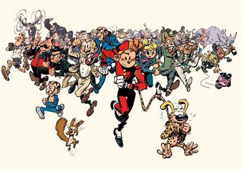 Ilustración de varios personajes secundarios de Spirou y Fantasio