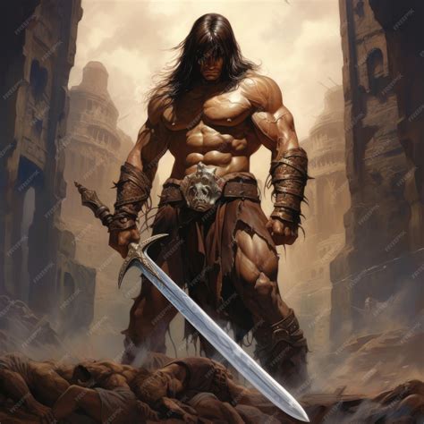 Ilustración de Conan el Bárbaro por Frank Frazetta