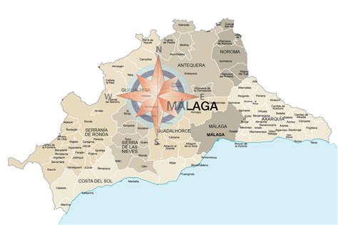 Mapa de Málaga con posibles ubicaciones para eventos