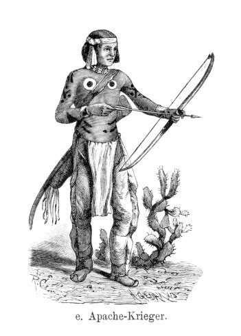 Ilustración de un guerrero Apache