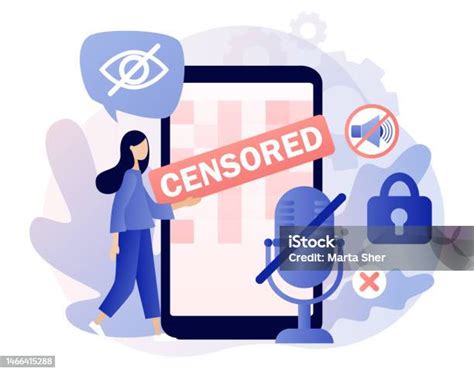 Ilustración que representa la censura en publicaciones