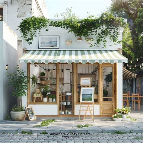 Fachada de una cafetería con encanto junto al mar