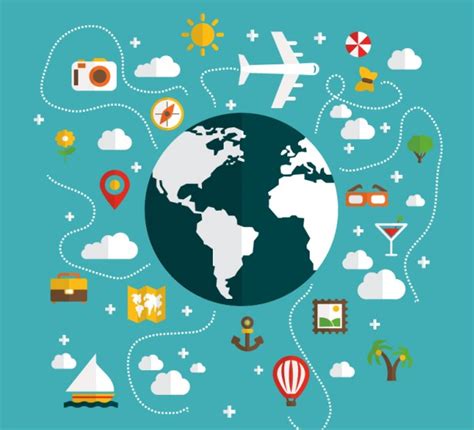 Mapa del mundo con íconos de anime