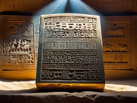 Poneglyph con inscripciones antiguas