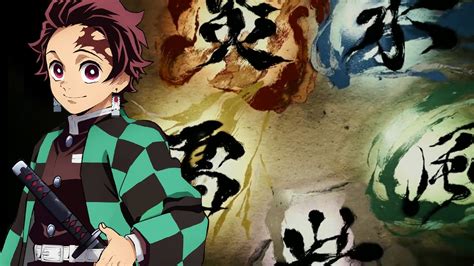 Ilustración de un personaje de Kimetsu no Yaiba usando una técnica de respiración