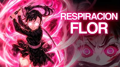 Ilustración de una cazadora de demonios utilizando la Respiración de la Flor con pétalos de flores