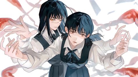 Ilustración de Asa Mitaka y Yoru discutiendo