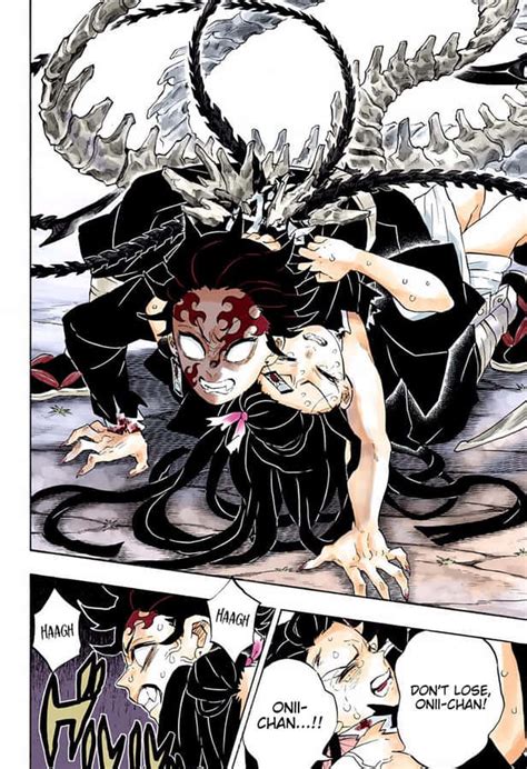 Escena de batalla intensa en Demon Slayer