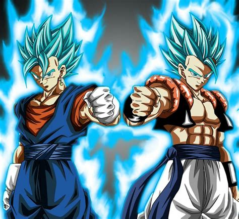 Ilustración comparativa de Gogeta y Vegetto