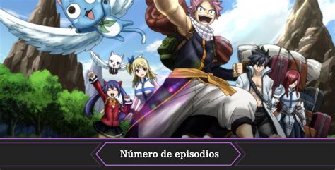 Infografía con el número de episodios de Fairy Tail