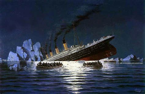 Recreación del momento en que el Titanic choca contra el iceberg