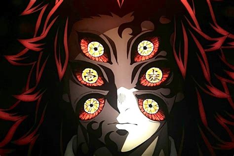 Kokushibo con sus seis ojos y marcas de cazador
