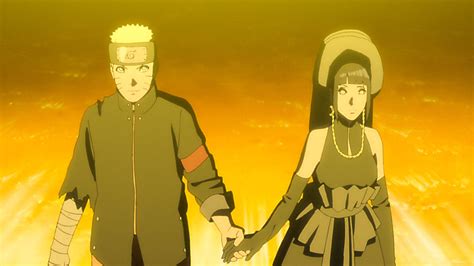 Naruto y Hinata preparándose para la batalla final