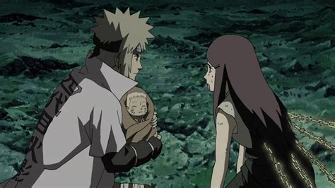 Minato y Kushina sellando al Kyubi