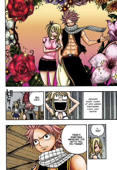 Natsu regalando tulipanes a Lucy