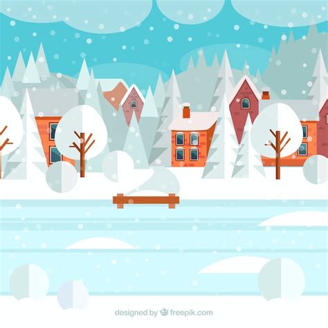 Ilustración de un pueblo congelado