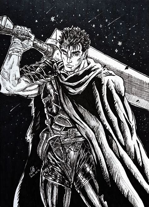 Guts en pose de batalla