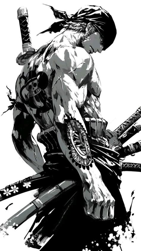 Ilustración de Roronoa Zoro en acción