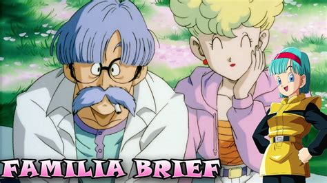 Ilustración de la familia Brief: Dr. Brief, Sra. Brief y Bulma