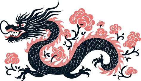 Ilustración de un dragón chino tradicional