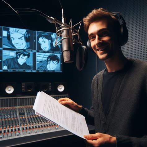 Roberto Rodríguez en el estudio de doblaje