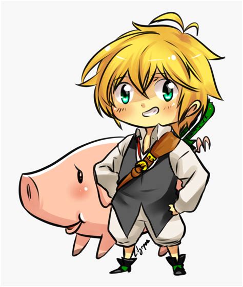 Ilustración de Meliodas y Hawk en la prisión del Palacio del Cielo