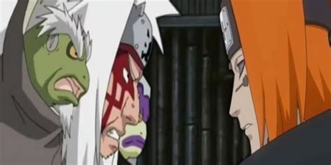 Jiraiya enfrentándose a Pain