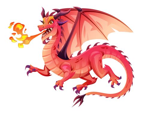 Ilustración de un dragón rojo imponente