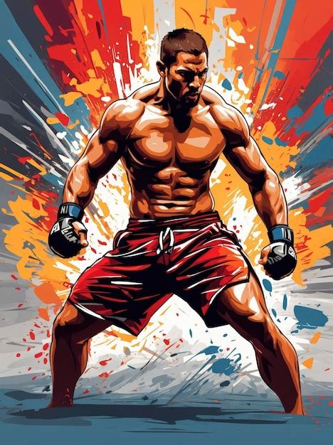 Ilustración de un luchador de MMA