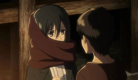 Mikasa Ackerman dejando la bufanda