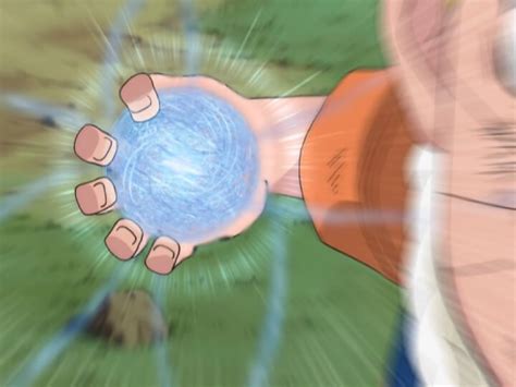 Naruto ejecutando el Rasengan, un ejemplo de Ninjutsu