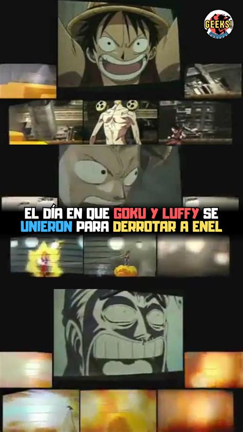 Goku y Luffy lanzando un ataque combinado