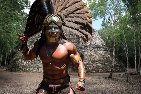 Grabado de guerreros mexicanos con capuchas de lobo