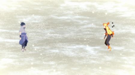 Ilustración de Naruto y Sasuke hablando en un espacio subconsciente