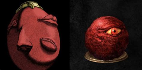 Comparativa visual: El Behelit de Berserk y el Orbe de Ojo Rojo de Dark Souls
