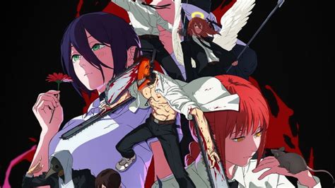 Personajes principales de Chainsaw Man en un póster promocional