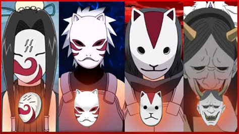 Variedad de máscaras utilizadas por los ANBU