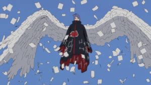 Konan usando sus técnicas de papel