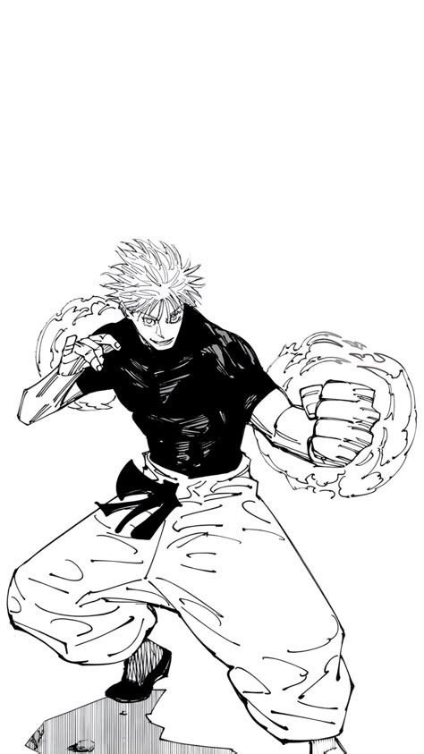 Ilustración de Satoru Gojo en una pose de combate